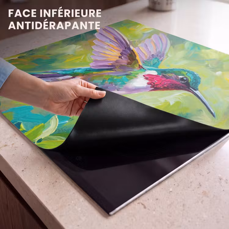 Protection plaque induction - Colibri - Fleurs - Nature - Coloré — 7
