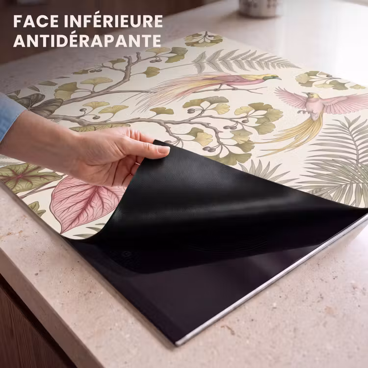 Protection plaque induction - Oiseaux - Tropical - Botanique - Rose — 7