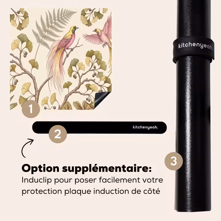 Protection plaque induction - Oiseaux - Tropical - Botanique - Rose — 8