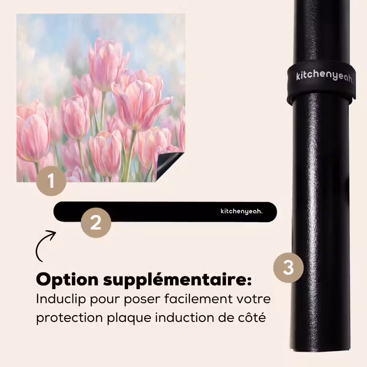 Protection plaque induction - Tulipes - Champ - Printemps - Rose — 8