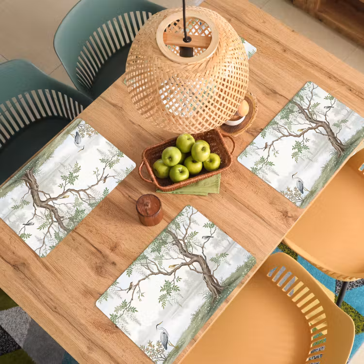 Set de table – 6 pièces - Héron - Paysage - Vert — 3