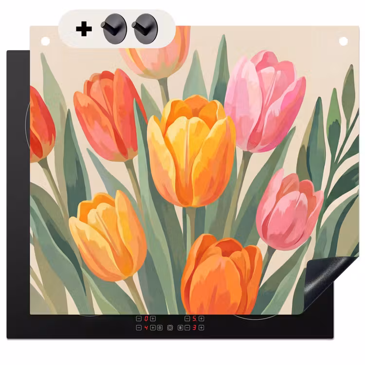 Protection à induction avec crochets - Tulipes - Abstraites - Colorées — 3