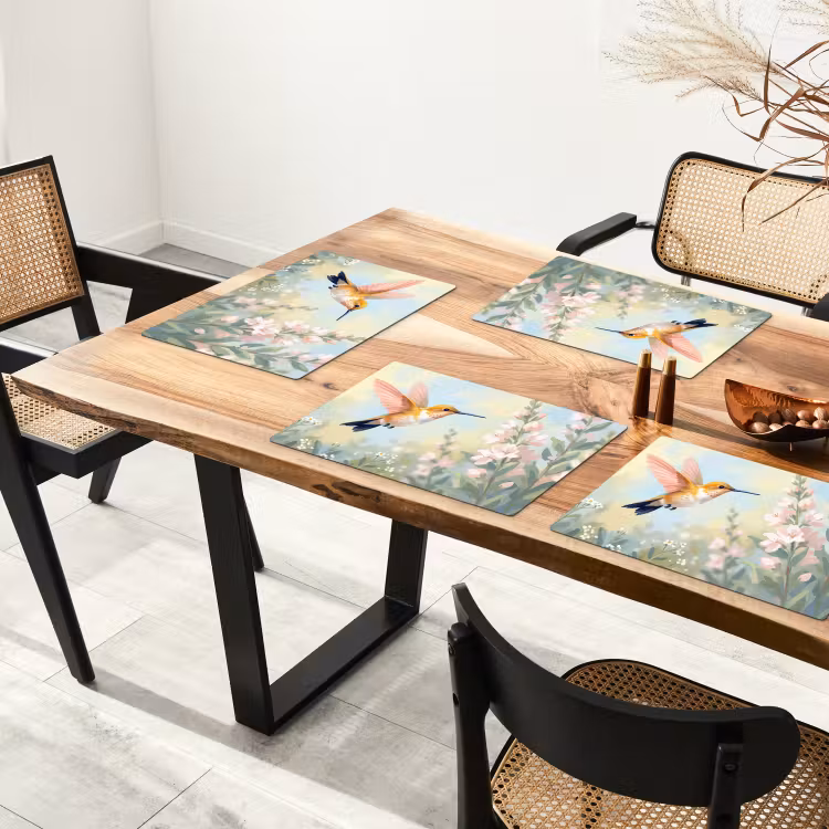 Set de table – 6 pièces - Colibri - Illustration - Coloré — 4