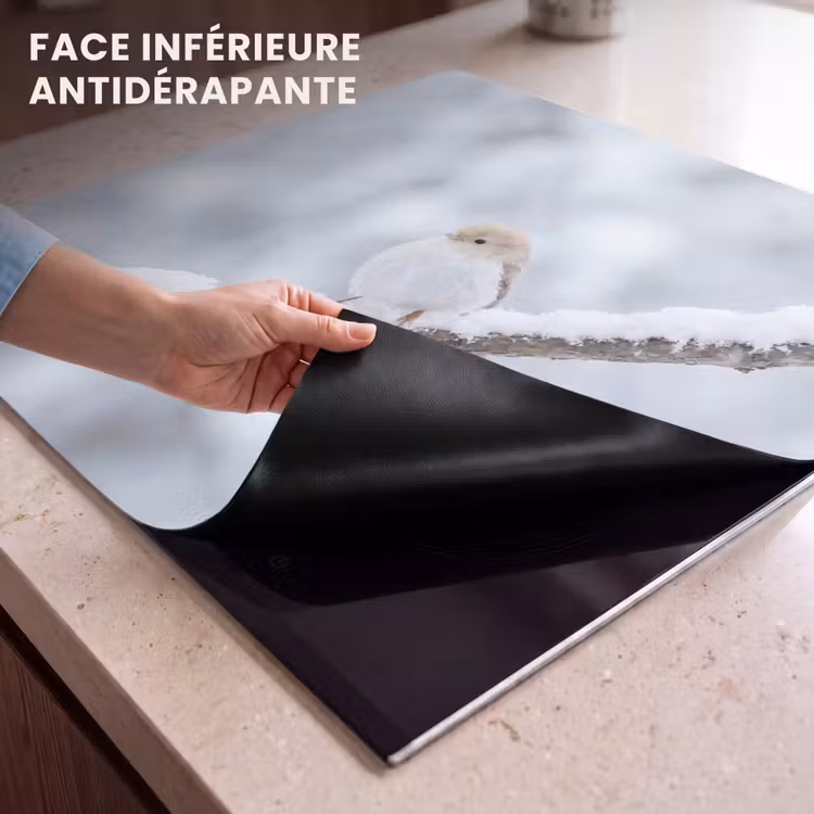 Protection plaque induction - Oiseau - Neige - Branche - Hiver - Douceur — 7
