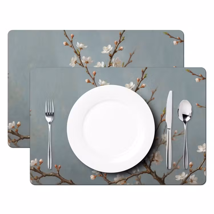 Set de table – 6 pièces - Botanique - Nature morte - Bleu — 2