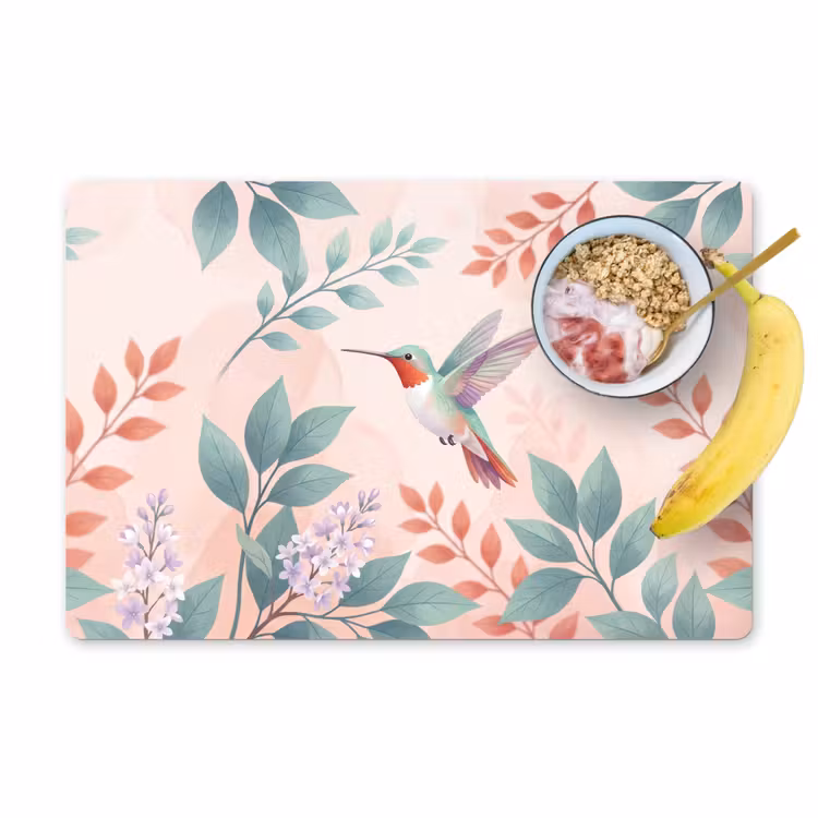 Set de table – 6 pièces - Colibri - Mouches - Nature - Illustration - Coloré — 1