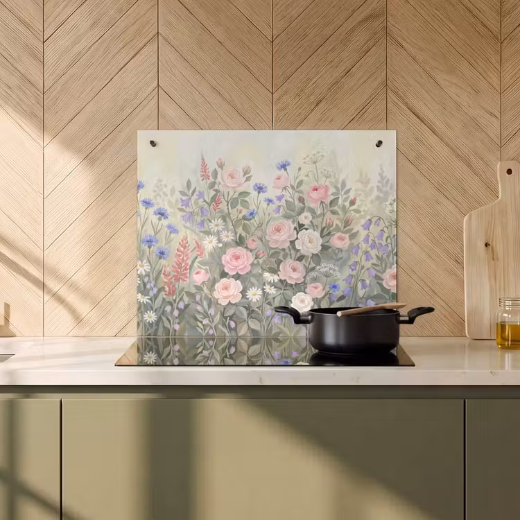 Protection à induction avec crochets - Fleurs - Jardin - Nature - Coloré — 1