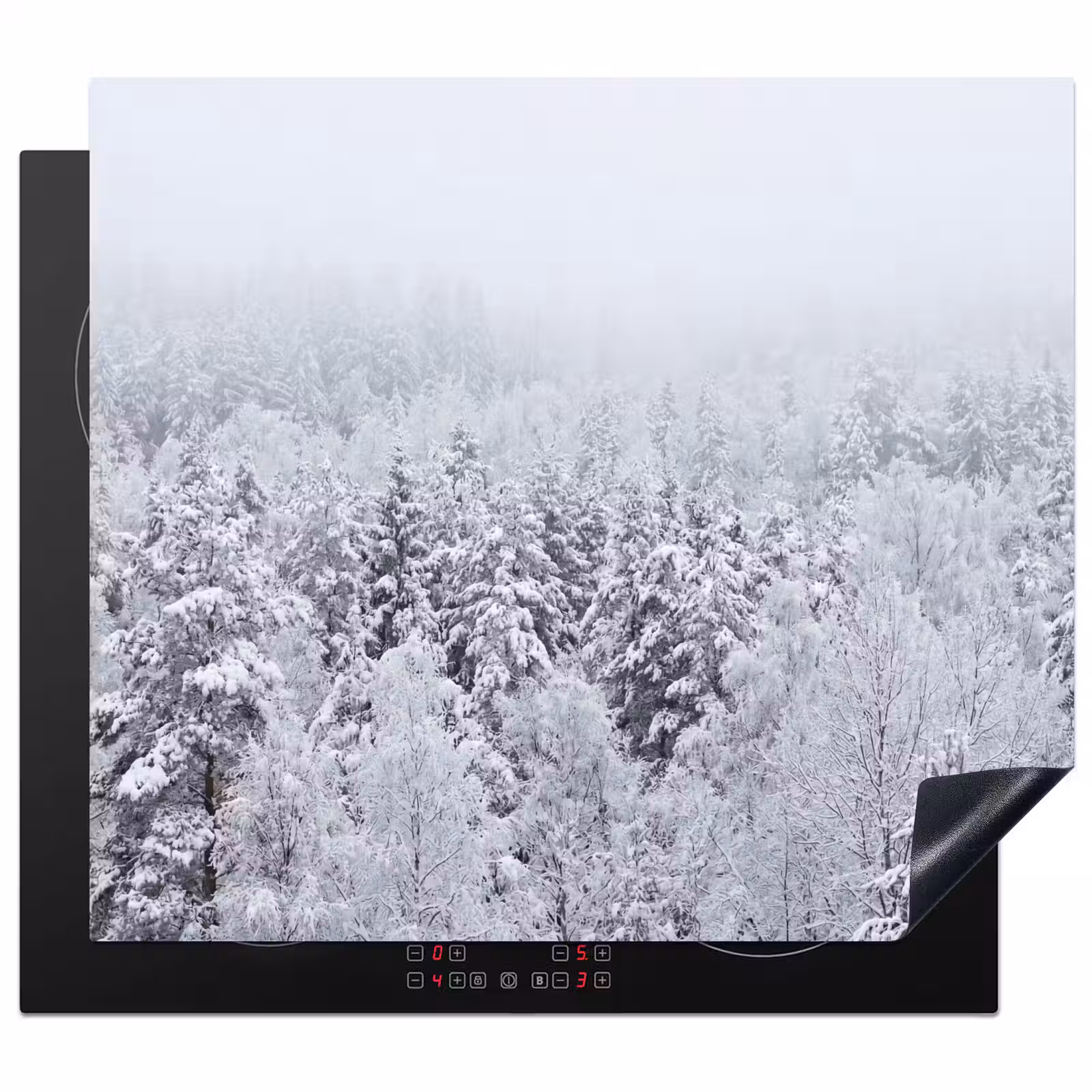 Protection plaque induction - Forêt - Neige - Hiver - Nature - Blanc — 1