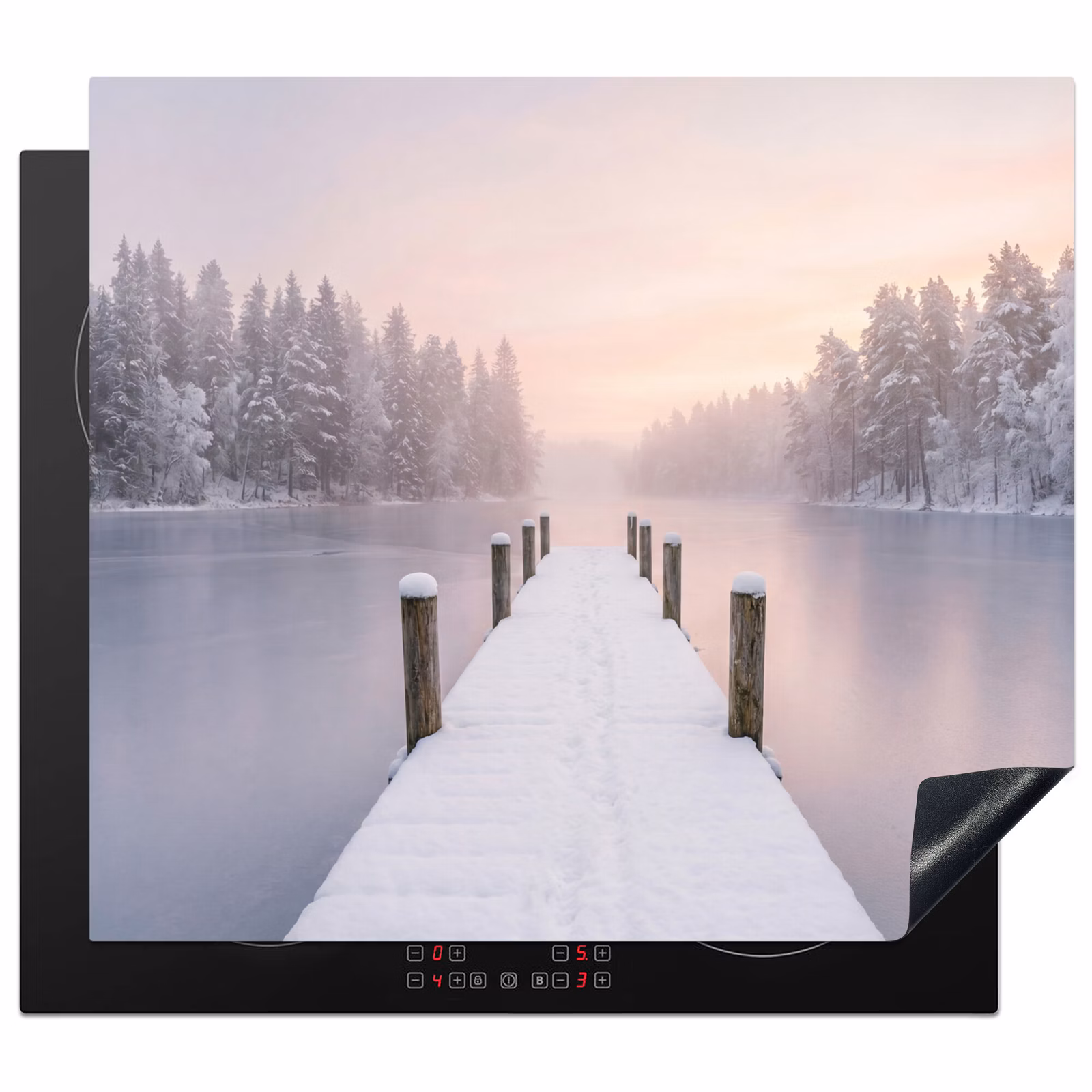 Protection plaque induction - Jetée - Lac - Brouillard - Hiver - Serein — 1