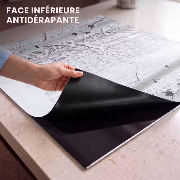 Protection plaque induction - Bouleaux - Neige - Hiver - Forêt - Blanc — 7