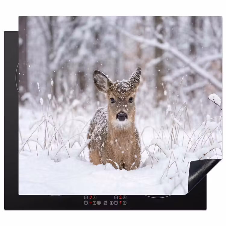 Protection plaque induction - Cerf - Neige - Forêt - Animaux - Adorable — 1