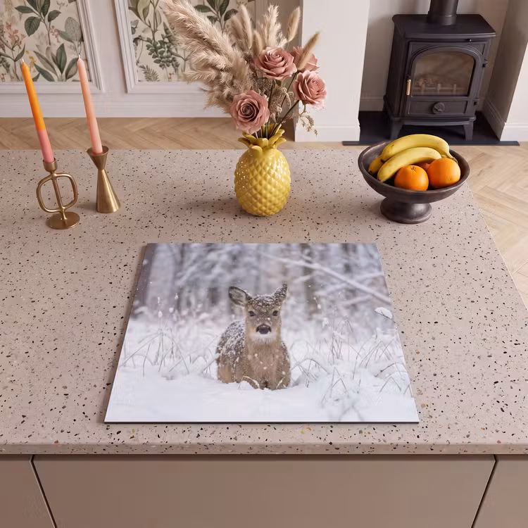 Protection plaque induction - Cerf - Neige - Forêt - Animaux - Adorable — 3