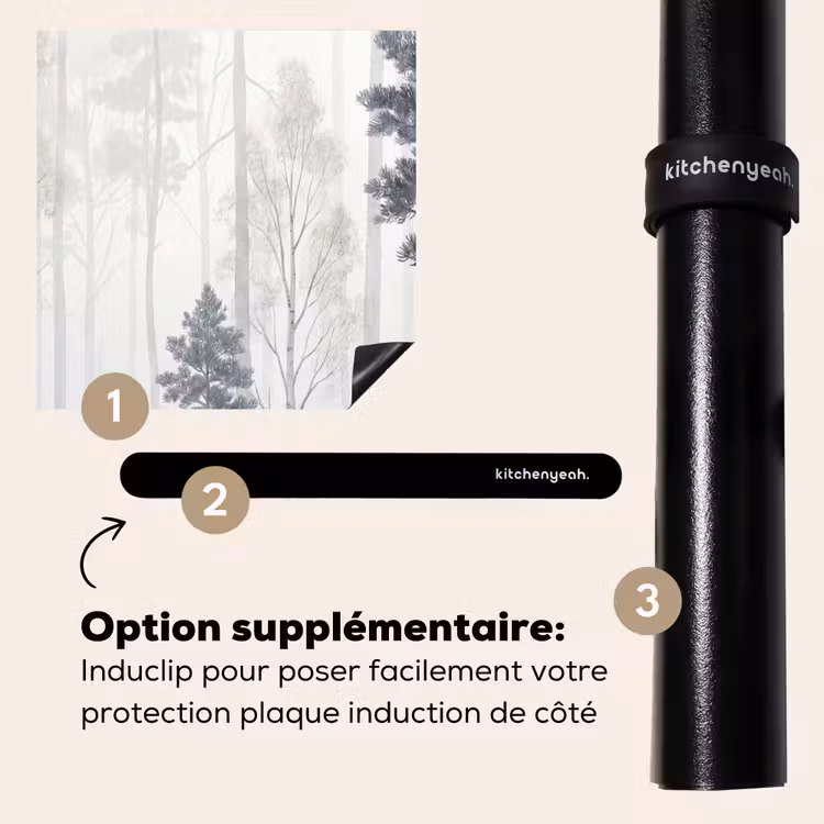 Protection plaque induction - Forêt - Arbres - Brouillard - Nature - Illustration - Gris — 8