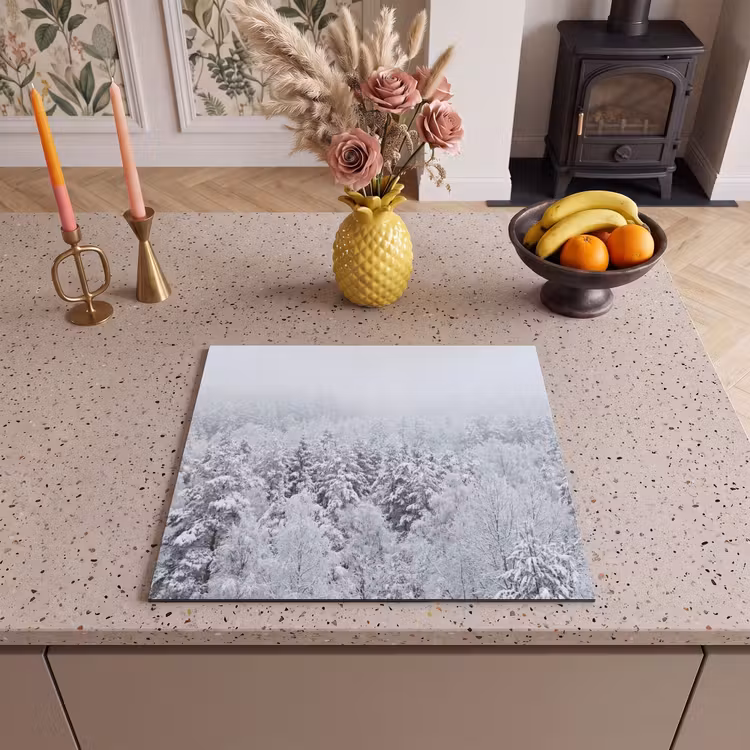 Protection plaque induction - Forêt - Neige - Hiver - Nature - Blanc — 3