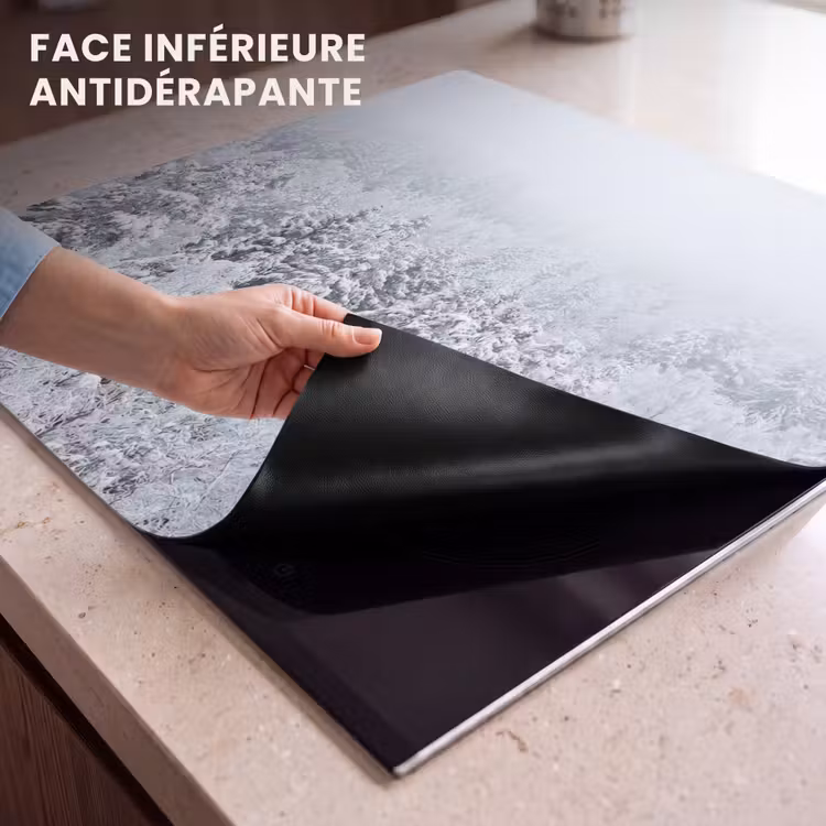 Protection plaque induction - Forêt - Neige - Hiver - Nature - Blanc — 7
