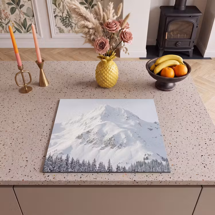 Protection plaque induction - Montagne - Neige - Hiver - Nature - Blanc — 3
