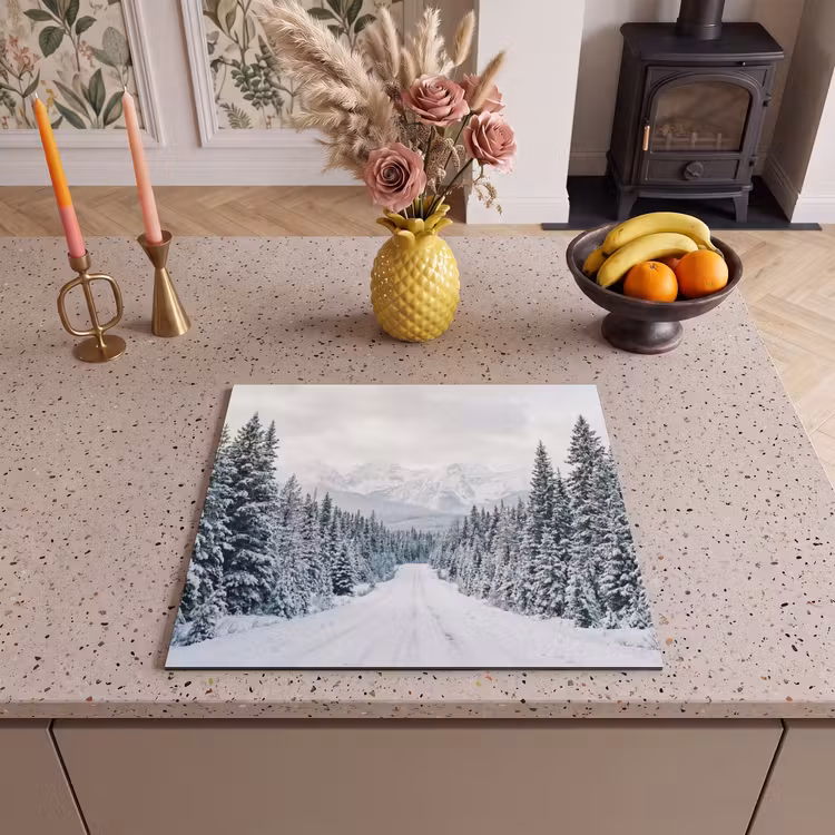 Protection plaque induction - Route - Neige - Forêt de conifères - Hiver - Aventureux — 3