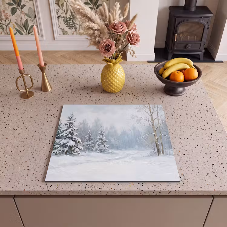 Protection plaque induction - Sentier forestier - Pin - Neige - Hiver - Reposant — 3