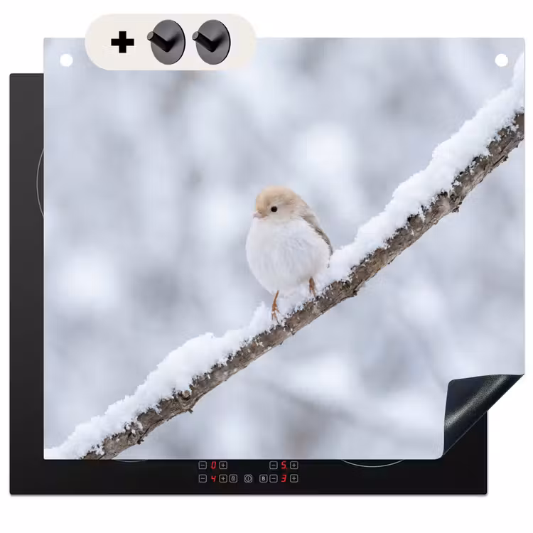 Protection à induction avec crochets - Oiseau - Neige - Branche - Hiver - Douceur — 3