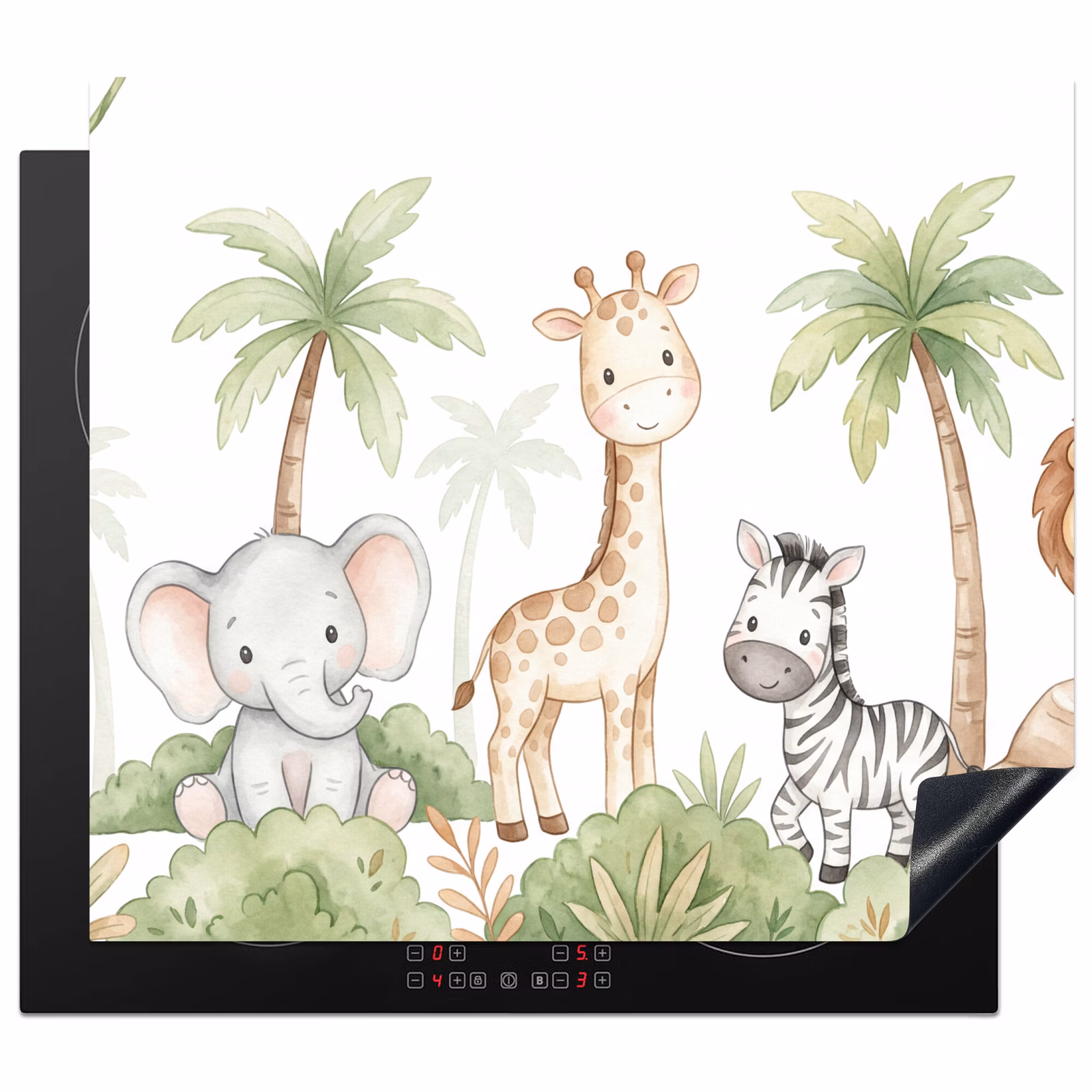 Protection plaque induction - Animaux - Jungle - Pastel — 1