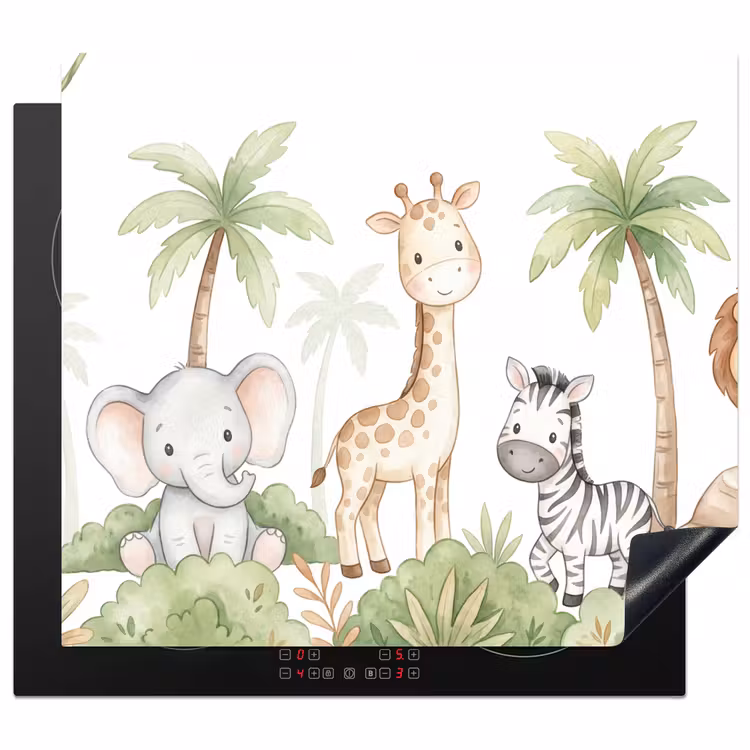 Protection plaque induction - Animaux - Jungle - Pastel — 1