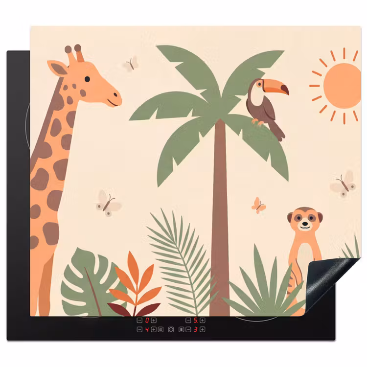 Protection plaque induction - Animaux - Tropical - Safari - Coloré — 1