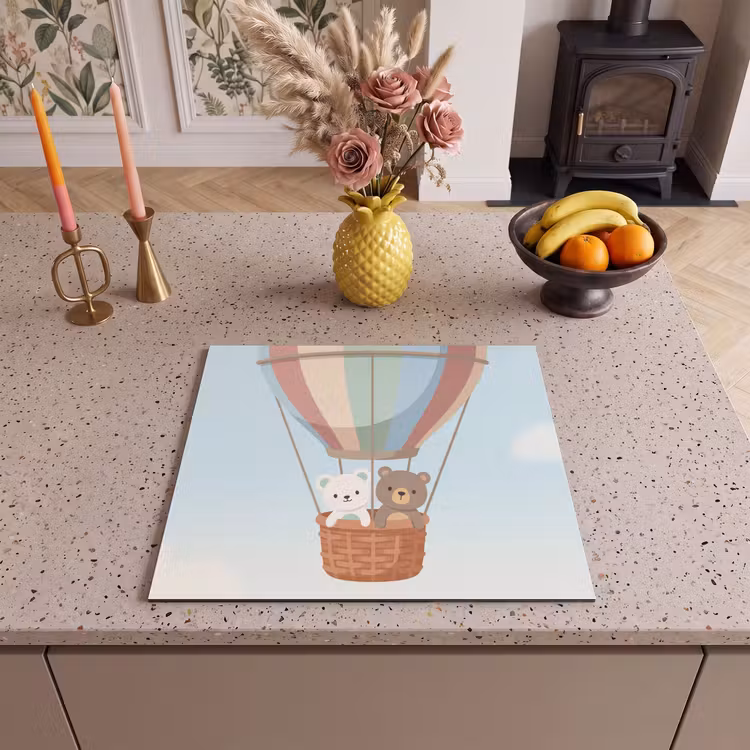 Protection plaque induction - Montgolfière - Ours - Pastel — 3
