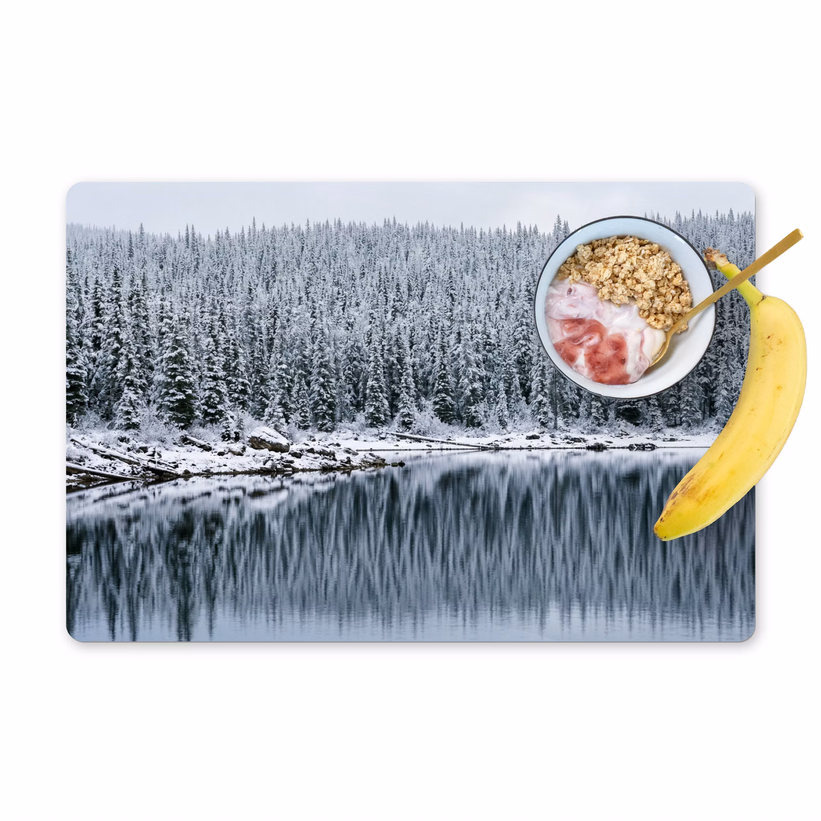 Set de table – 6 pièces - Forêt - Réflexion - Lac - Hiver - Serein — 1