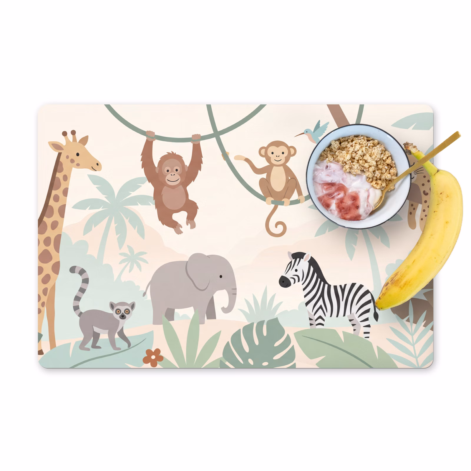 Set de table – 6 pièces - Jungle - Animaux - Vert — 1