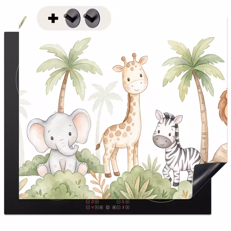 Protection à induction avec crochets - Animaux - Jungle - Pastel — 3