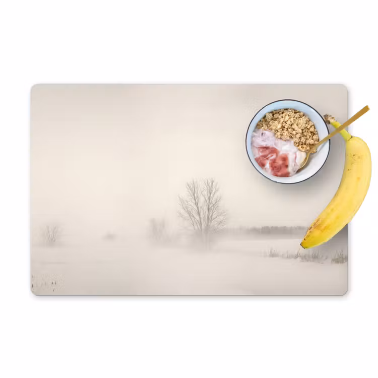Set de table – 6 pièces - Arbre - Brouillard - Neige - Hiver - Minimaliste — 1