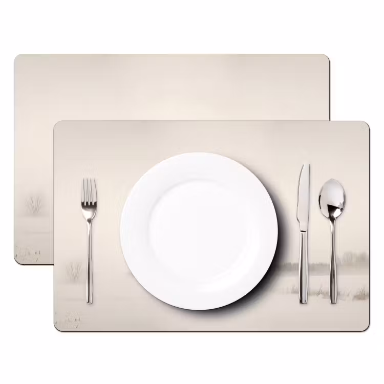 Set de table – 6 pièces - Arbre - Brouillard - Neige - Hiver - Minimaliste — 2