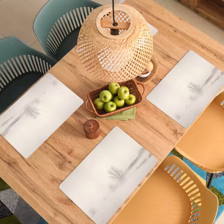 Set de table – 6 pièces - Arbre - Brouillard - Neige - Hiver - Minimaliste — 3