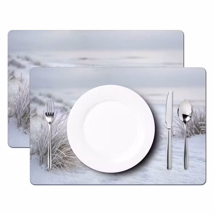 Set de table – 6 pièces - Dunes - Neige - Plage - Hiver - Serein — 2