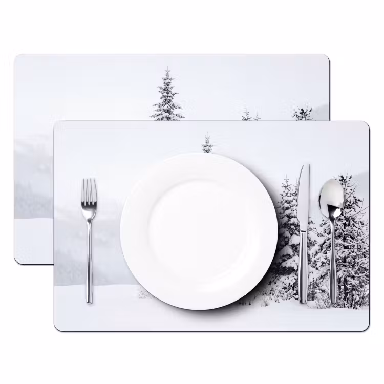 Set de table – 6 pièces - Épicéa - Neige - Hiver - Paysage - Silence — 2