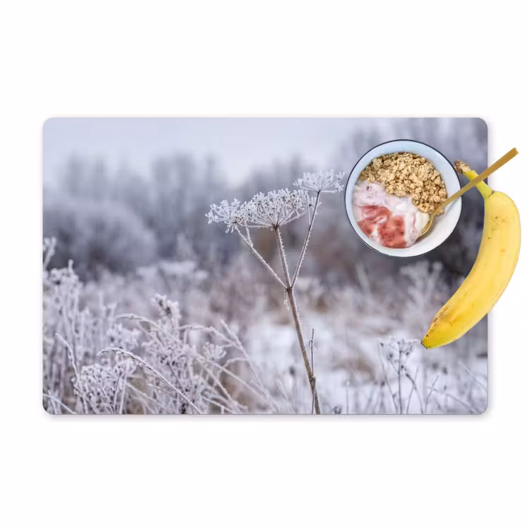 Set de table – 6 pièces - Fleur de sérigraphie - Mûre - Cristal - Hiver - Délicate — 1