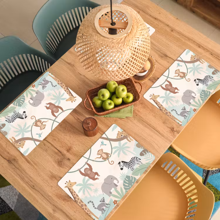Set de table – 6 pièces - Jungle - Animaux - Vert — 3