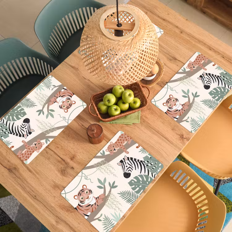 Set de table – 6 pièces - Jungle - Rustique - Pastel — 3