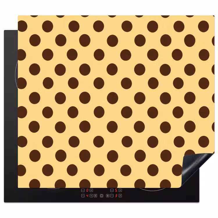 Protection plaque induction - À pois - Pois - Rétro - Jaune - Marron — 1