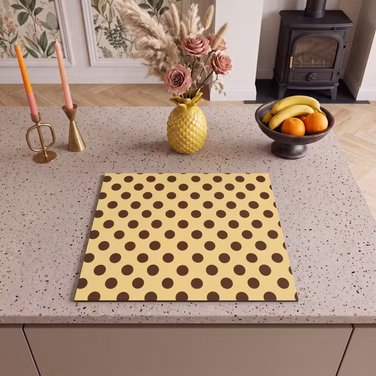 Protection plaque induction - À pois - Pois - Rétro - Jaune - Marron — 3