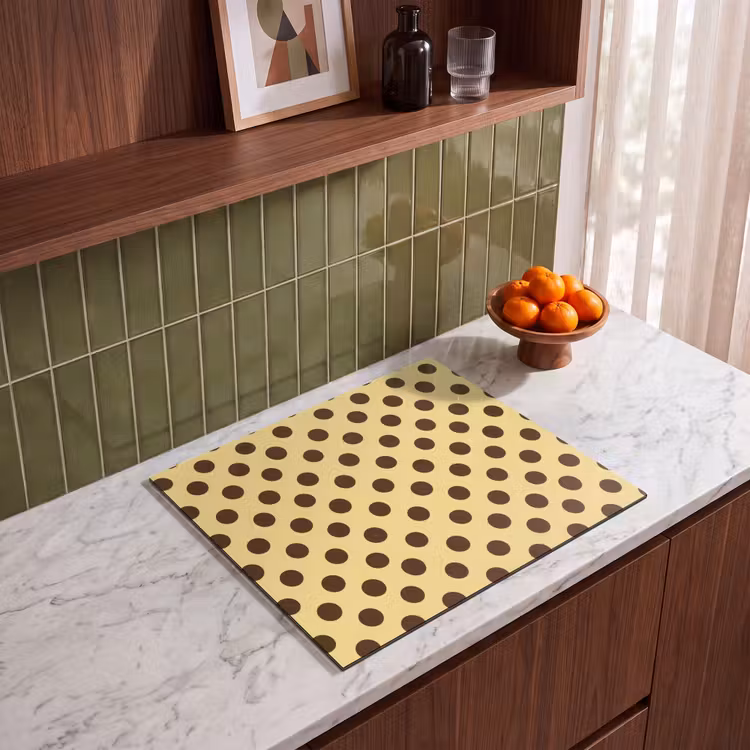 Protection plaque induction - À pois - Pois - Rétro - Jaune - Marron — 4