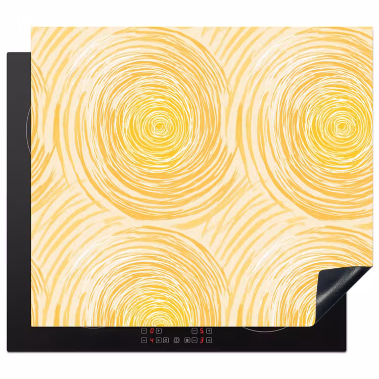 Protection plaque induction - Cercles - Abstrait - Artistique - Jaune — 1