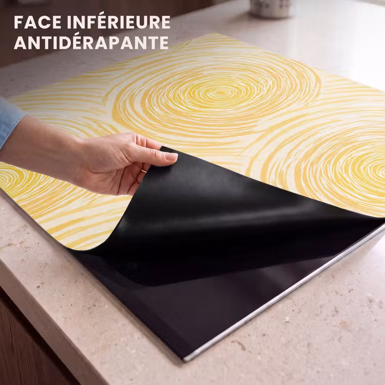 Protection plaque induction - Cercles - Abstrait - Artistique - Jaune — 7