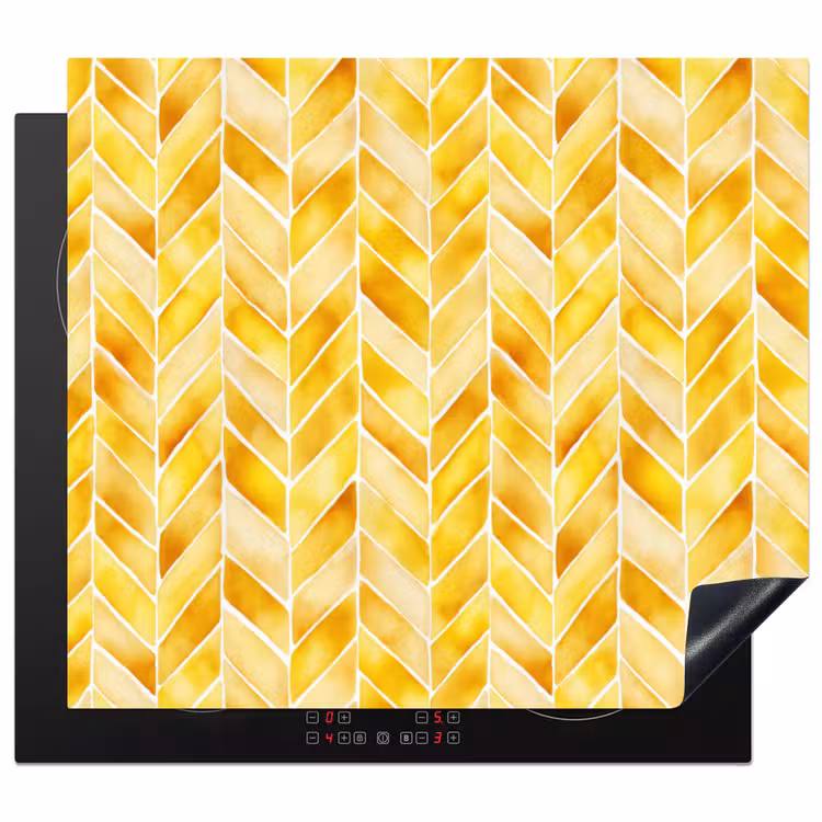 Protection plaque induction - Chevrons - Aquarelle - Motifs - Jaune doré — 1