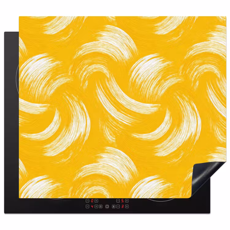 Protection plaque induction - Coulées de peinture - Abstrait - Dynamique - Jaune — 1