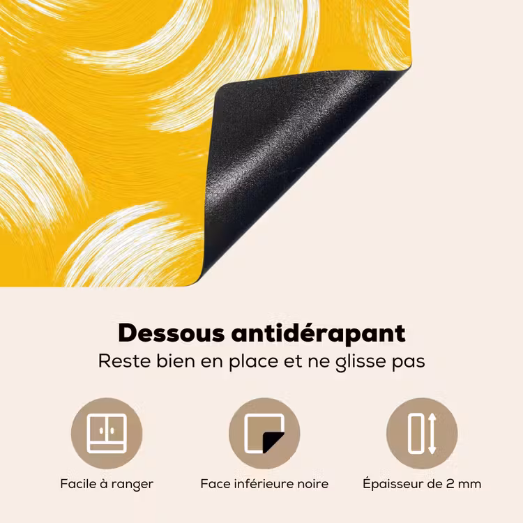 Protection plaque induction - Coulées de peinture - Abstrait - Dynamique - Jaune — 7