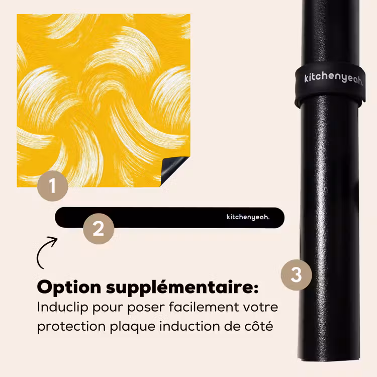 Protection plaque induction - Coulées de peinture - Abstrait - Dynamique - Jaune — 8