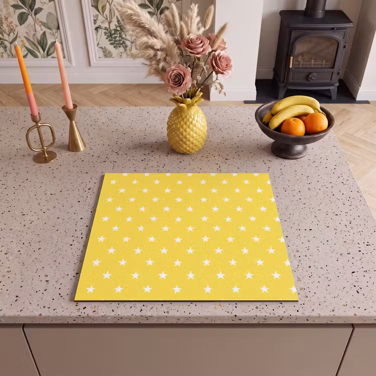 Protection plaque induction - Étoiles - Motif - Minimaliste - Jaune — 3