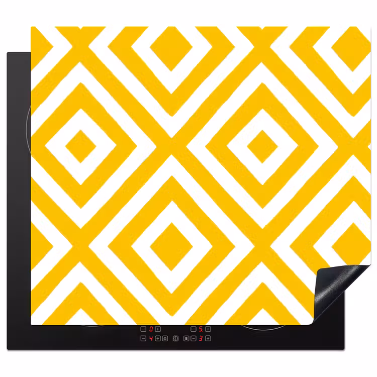 Protection plaque induction - Géométrique - Lignes - Moderne - Jaune - Blanc — 1