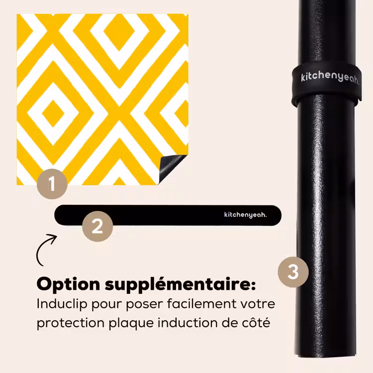 Protection plaque induction - Géométrique - Lignes - Moderne - Jaune - Blanc — 8